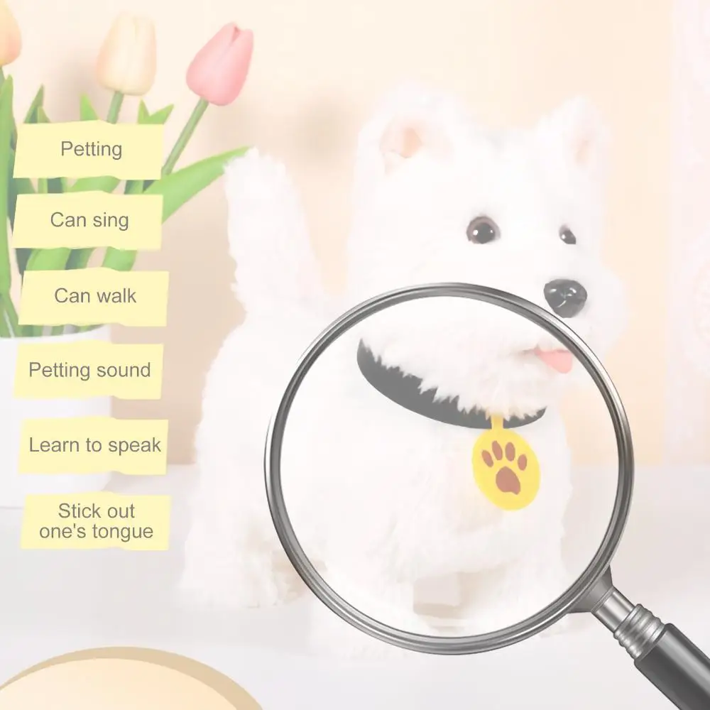 ตุ๊กตาสุนัขหุ่นยนต์อิเล็กทรอนิกส์แบบนุ่ม เดินได้ ส่งเสียงเห่า กระดิกหาง ของเล่นสัตว์เลี้ยง ของขวัญสำหรับเด็กชายและเด็กหญิงอายุ 3 ปีขึ้นไป