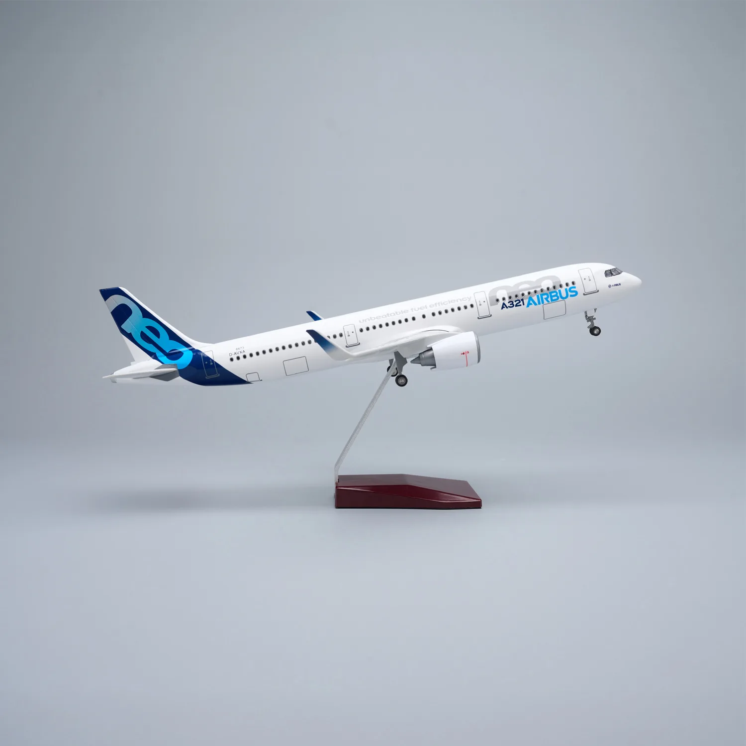 44cm 1/100 Scale Prototype A321 Neo Diecast Resin Airplane Model Kit with Landing Gear Wheel Aviation Souvenir Gift Display