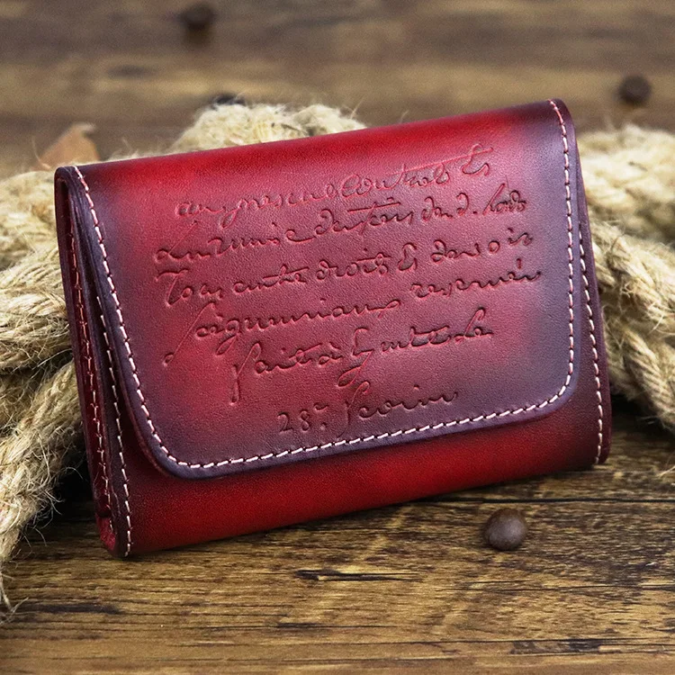 Hot Retro Mini Leather Credit Card Wallet for Credit Cards Genuine Leather Bifold Minimalist Wallet for Cards Women Cow Leather