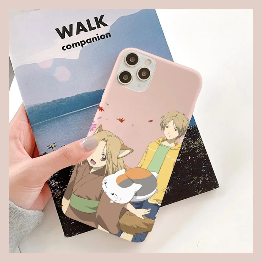 Natsume Yuujinchou Phone Case for iPhone 14 11 12 13 Mini Pro Xs Max 8 7 6 6S Plus X XR Solid Candy Color Case