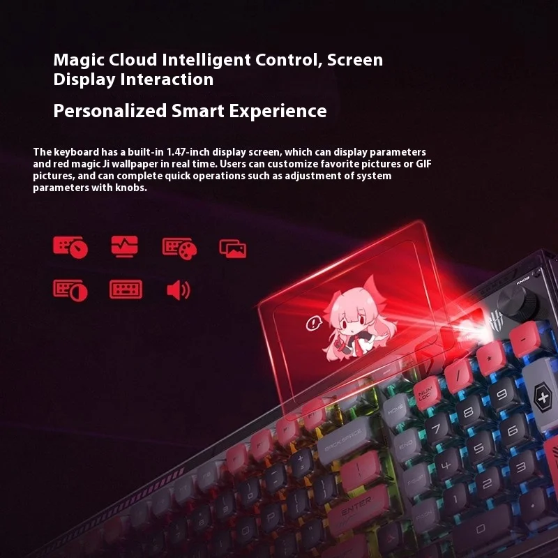 لوحة مفاتيح ألعاب Nubia Red Magic، ميكانيكية، سلكية ولاسلكية، مفتاح فضي سريع، للرجال والنساء