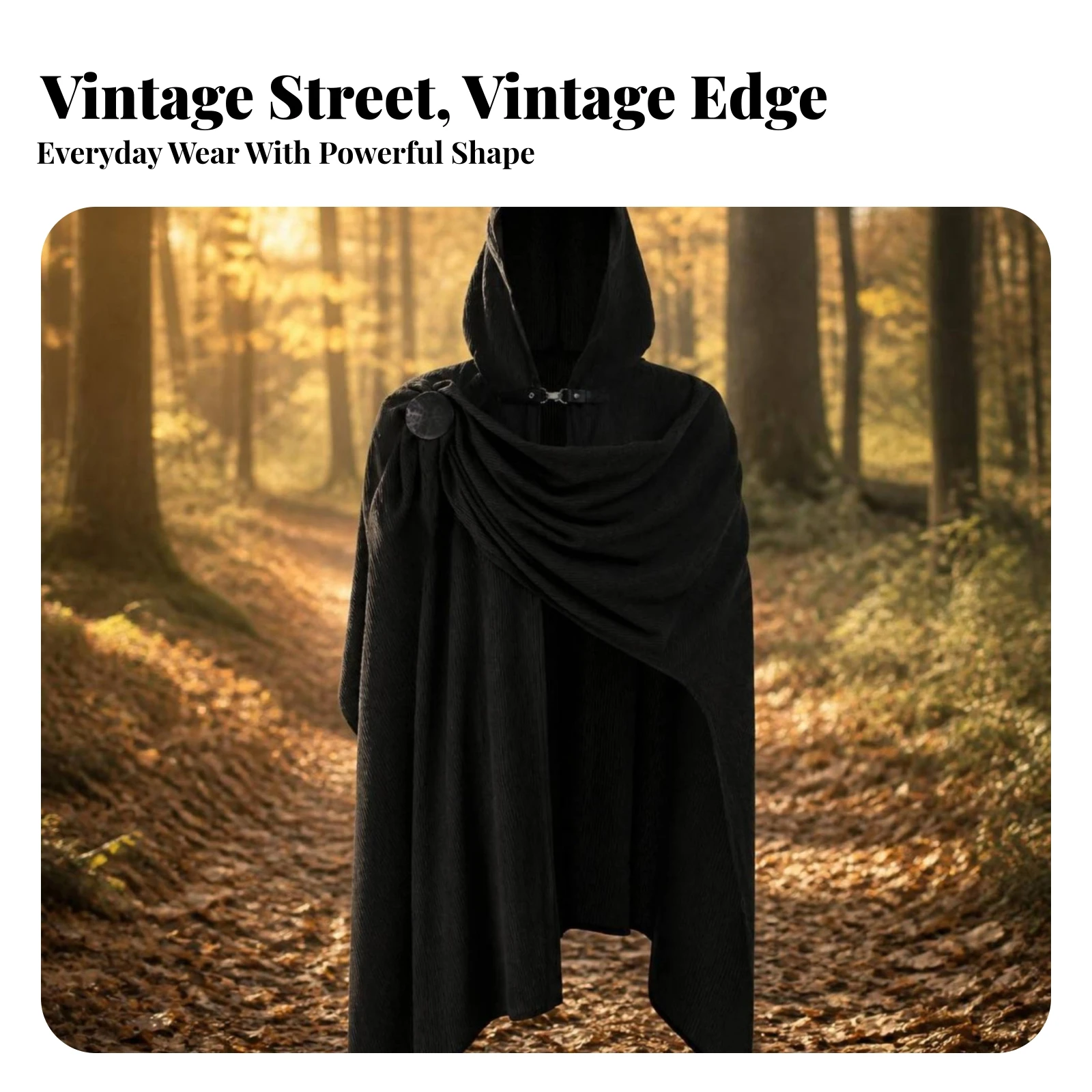 Hooded Cape Loose Hooded Cloak Cape with Buckle Closure Warm Cloak with Buckle Comfortable for Cosplayers, Cosplay
