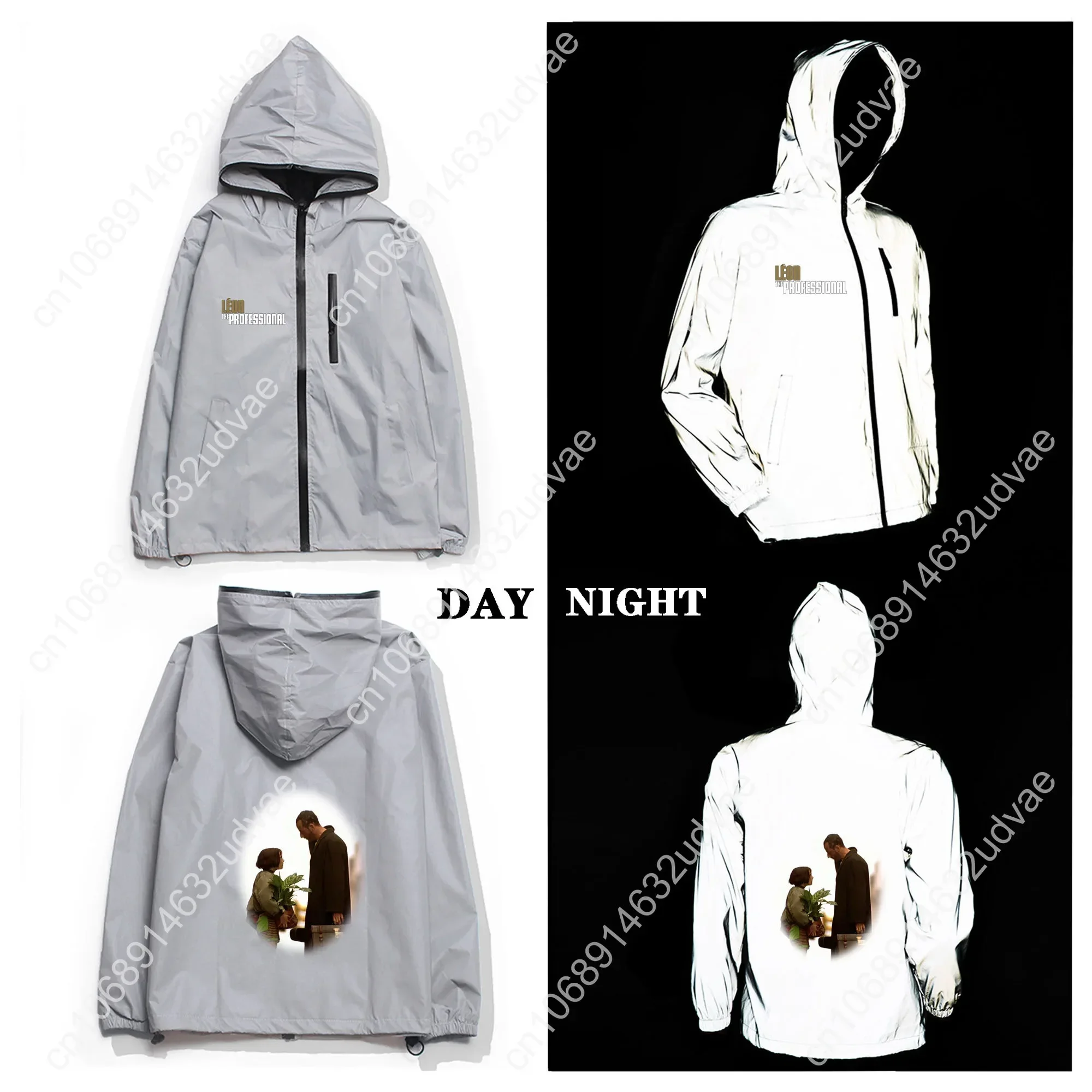 Léon: The Professional Reflective Jacket Mens Womens Coat Hooded Windbreaker Runing Pocket Jackets Hiking Customized Hoodie