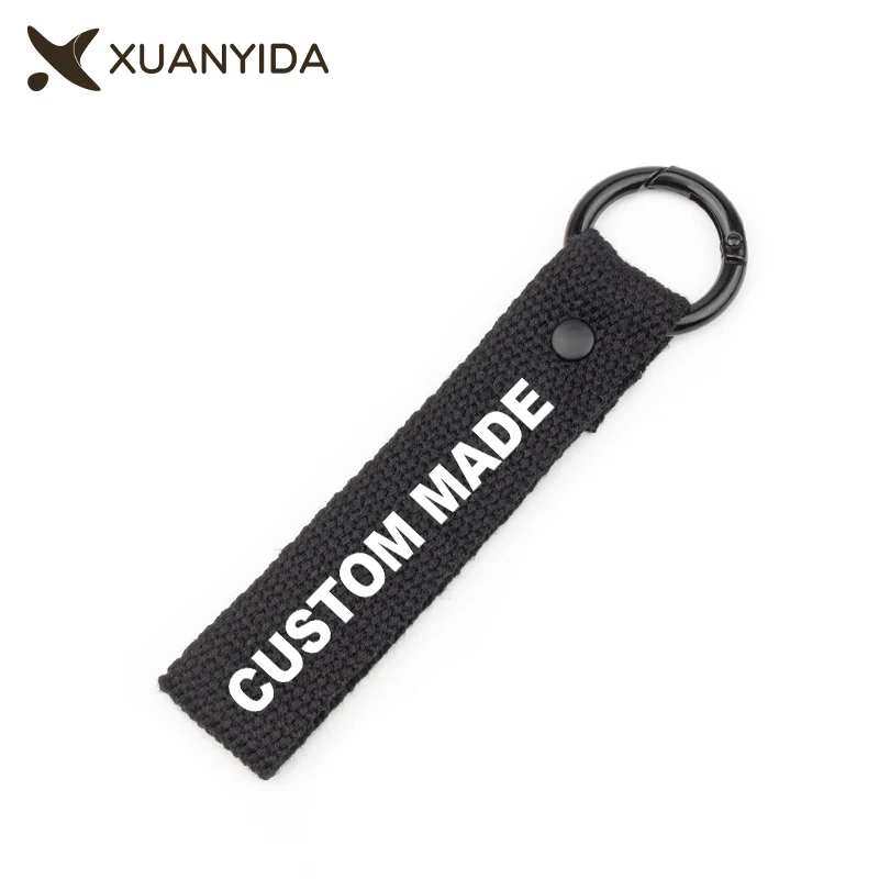 Keychains Custom Name Phone Number Logo Embroidery Key Ring Women Men Car Motorcyle Backpack Key Chain Personalized Gift Lanyard