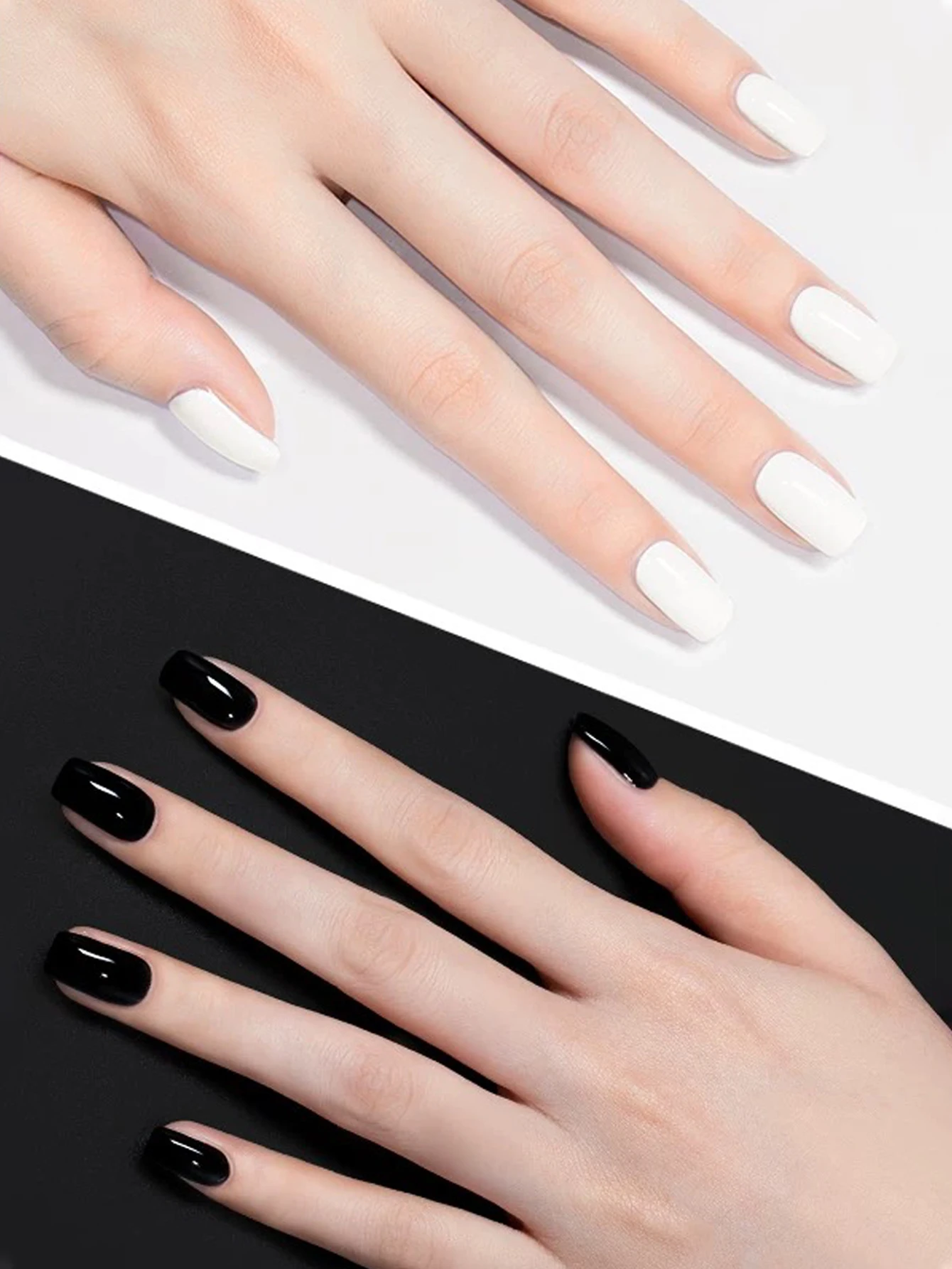 1/9PCS 2026 New Nail Salon Pure Black and Milky White Base Champagne Silver Fine Glitter Rhinestone Versatile Gel Nail Polish