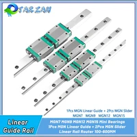 Carril guía lineal MGN7 MGN9 MGN12 MGN15 1 Uds guía lineal + 2 uds MGN deslizador enrutador de carril lineal en miniatura 100-600MM para impresora 3D
