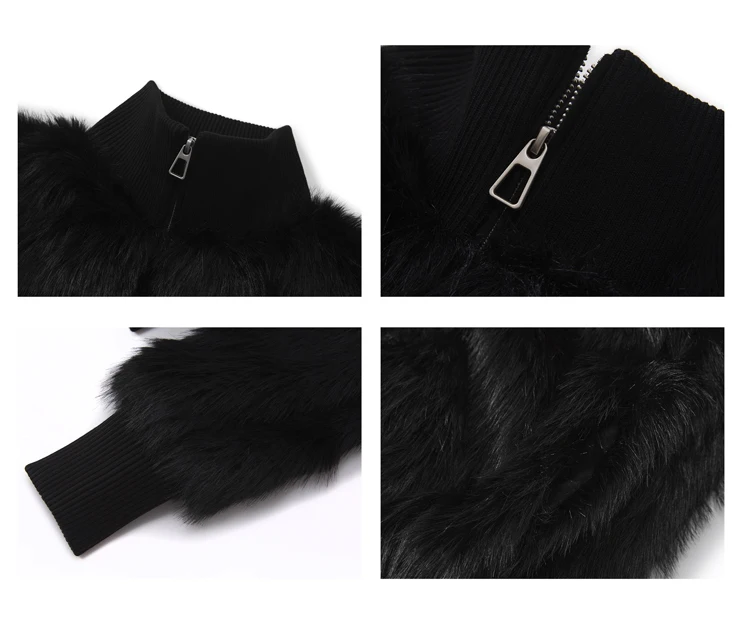 Lautaro Spring Winter Short Black Soft Thick Warm Hairy Faux Fur Coat Women Zip Up Luxury Designer Clothes Fluffy Jacket 2025