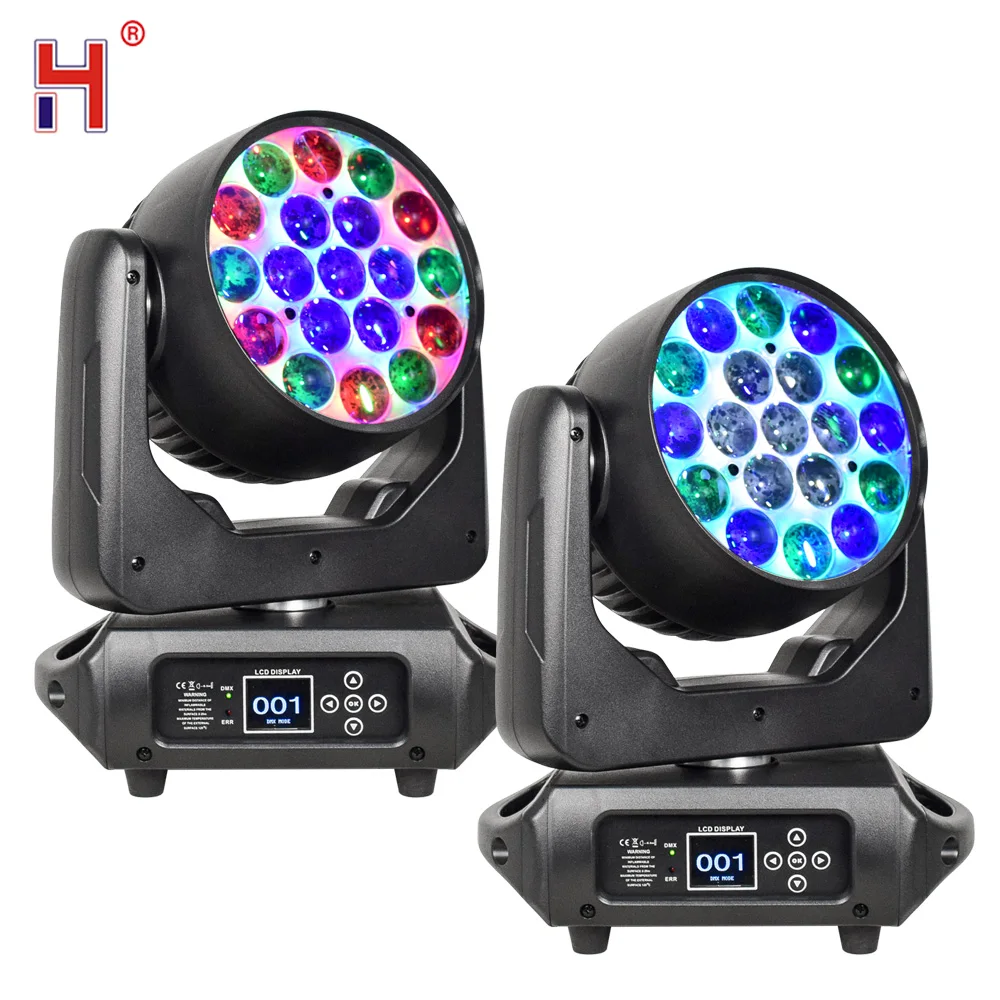 

LED Wash Moving Head DMX Lights 19X15W RGBW 4In1 Lyre Beam Projection CTO Effect Stage Lights Good For Disco Party DJ Show