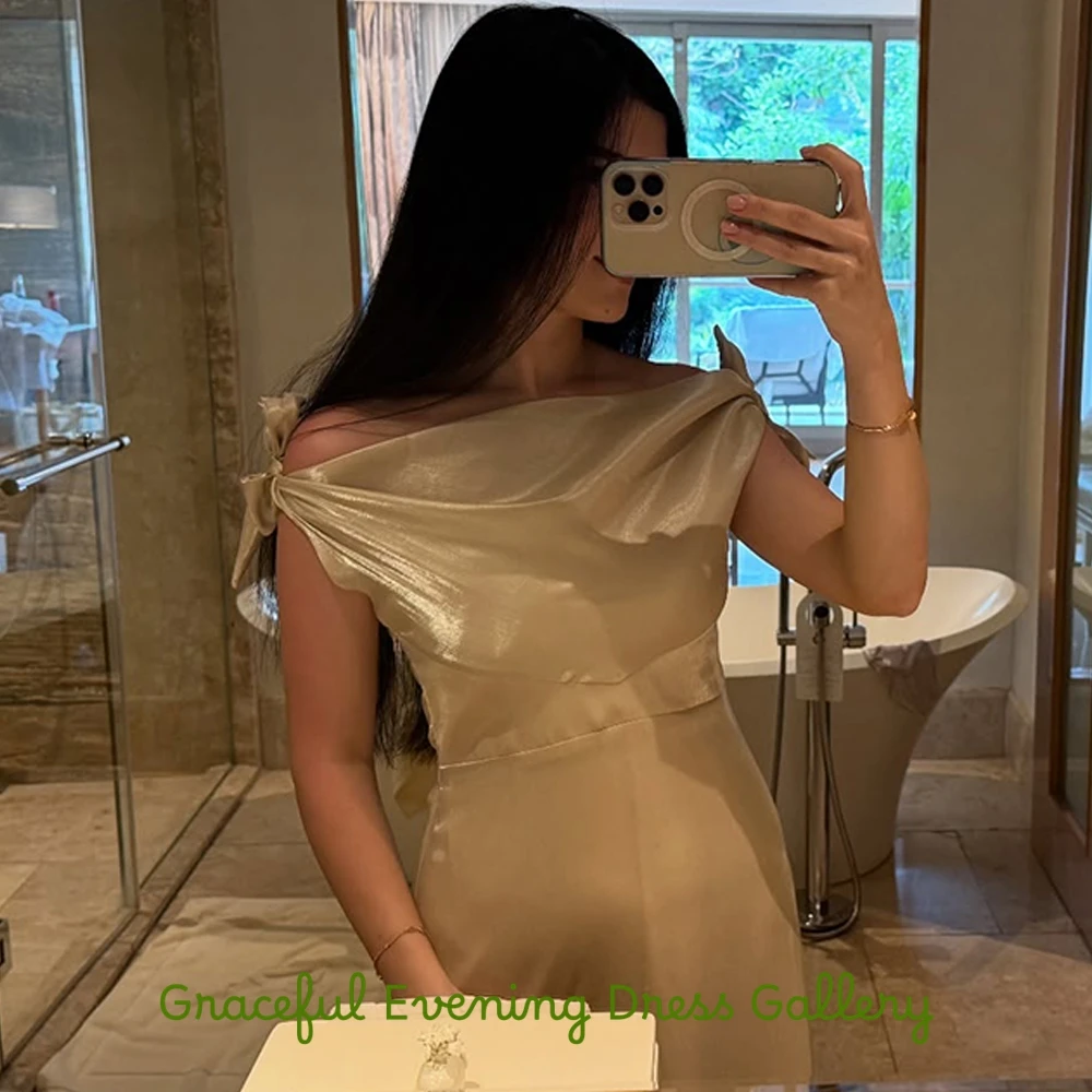 

Simple Organza Evening Dress Graceful Boat Neck Customized Homecoming Dress Temperament Sleeveless Special Occasion Gowns