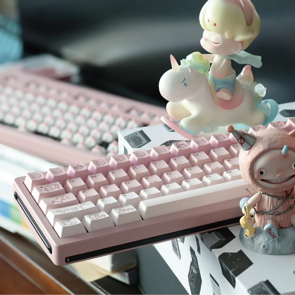 Mio Yogurt Tea Series Keycaps with Super Sensitive Silk Screen Printing Technology PBT Cherry Profile Customized Cute Texture