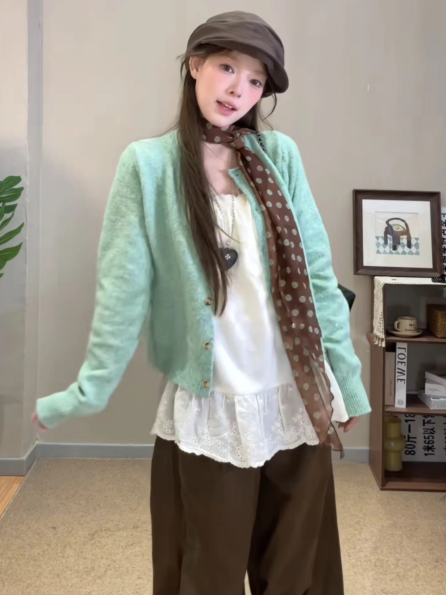 

Eeni Мягкий вязаный свитер, женский свободный ленивый свитер, пальто Ele на одной пуговице, топ на осень-зиму, удобная кроватка...