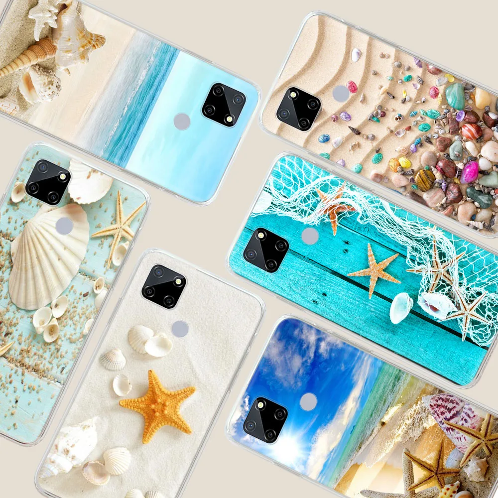 Seashells Sea Star Transparent Phone Case for LG VELVET G8 ThinQ G8X K62 K42 K61 K52 K92 Q61 Q60 Q52 V40 V50 V60 THINQ5