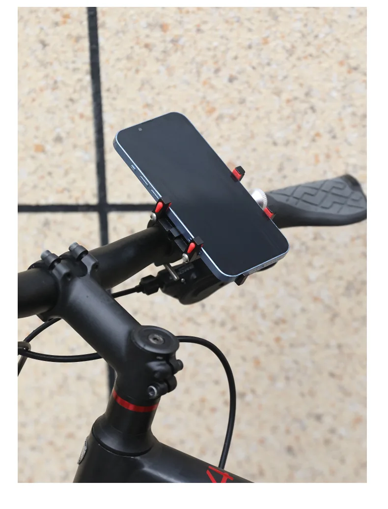 Aluminum Alloy Bike Phone Mount, E-Bike and Motorcycle Navigation Mount, Food Delivery Mount