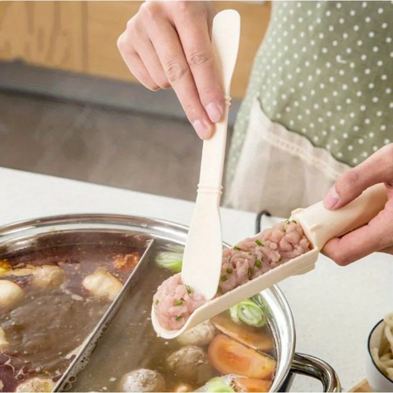 2pcs/Set Instant Meatball Maker Machine With Shaping Spoon & Mold - Suitable For Taiwanese Fish Balls, Rice-Meat Dumplings