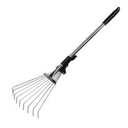 Retractable Leaf Rake Practical Steel Wire Cleaning Garden Tools for Deciduous Grass Weed