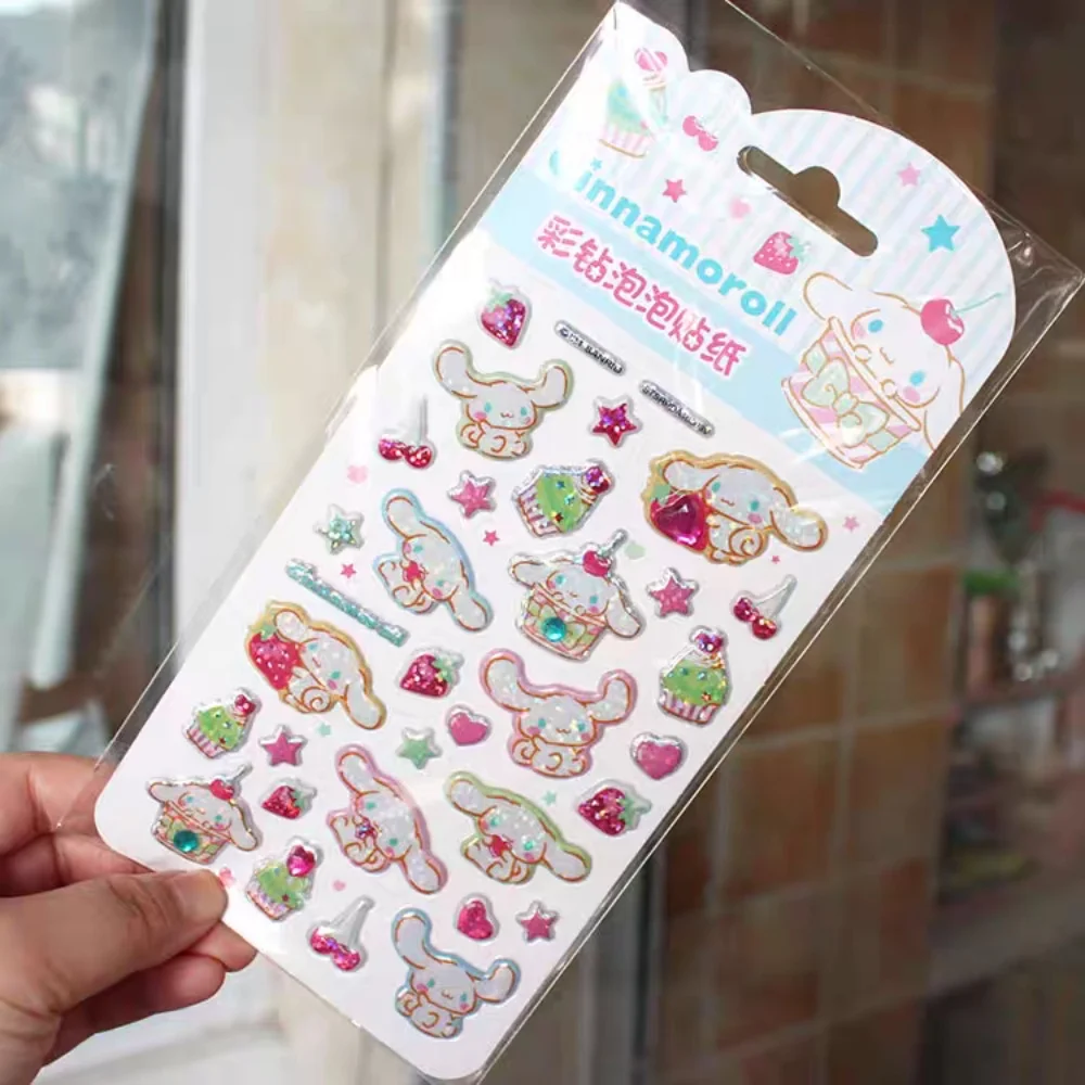 Genuine Sanrio Stickers Cartoon Hello Kitty Melody Scrapbook Decals For Cars Luggage Bicycle Helmets Decor Girls Toys Gifts