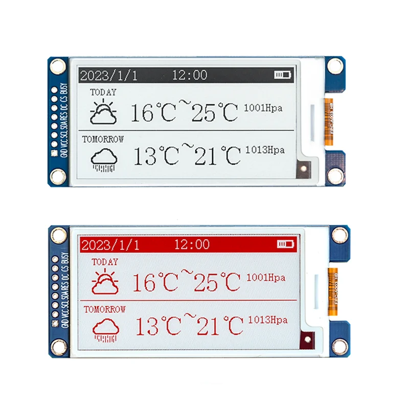 2.66 inch E-Paper Ink Screen 296*152 Resolution SSD1680 Driver Black And White EPD Ink Screen SPI Interface 8Pin