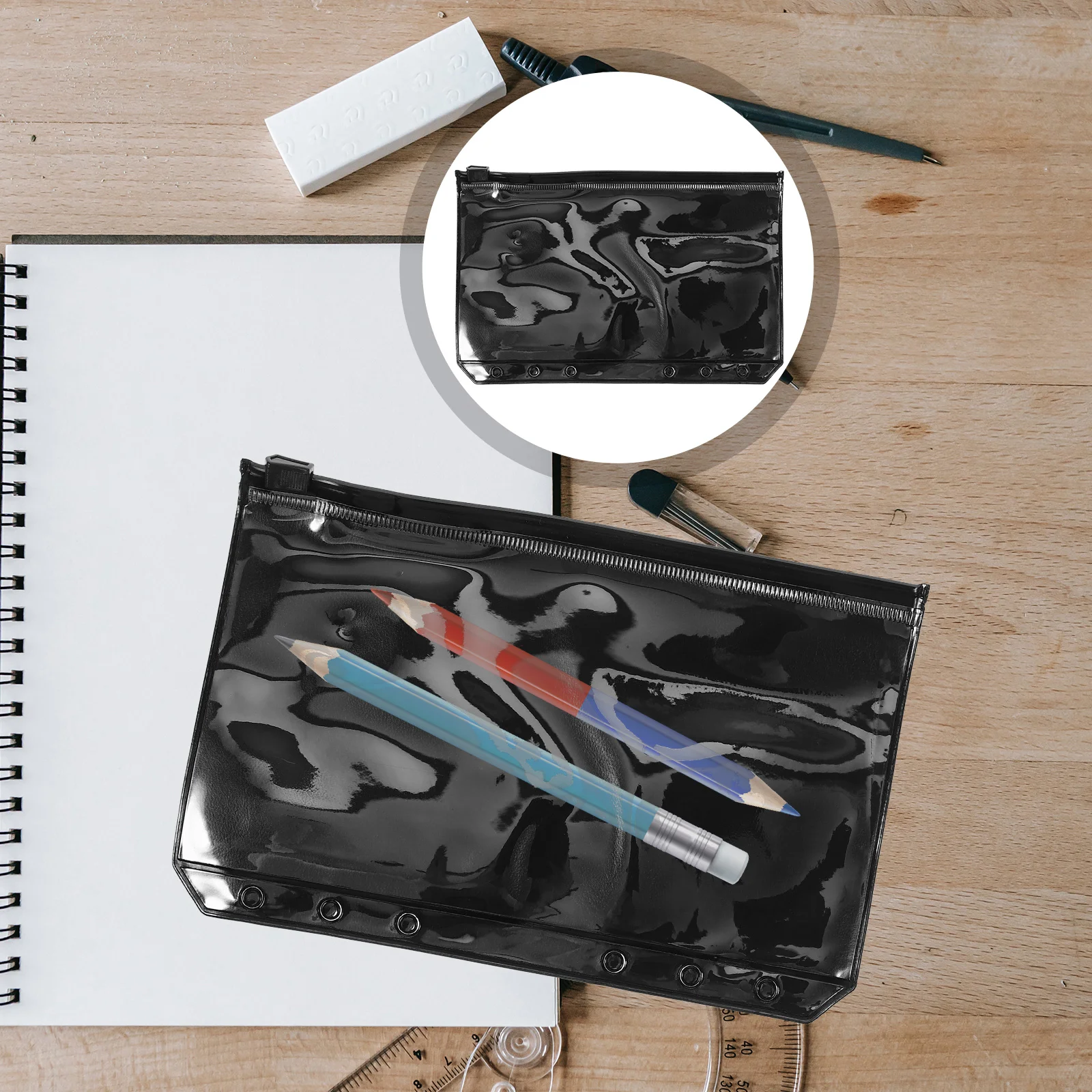 20 Pcs Loose Leaf Zipper Bag Binder Pouch Zippers Storing Bags Reusable Pouches Envelope Extra Thick Storage Ticket