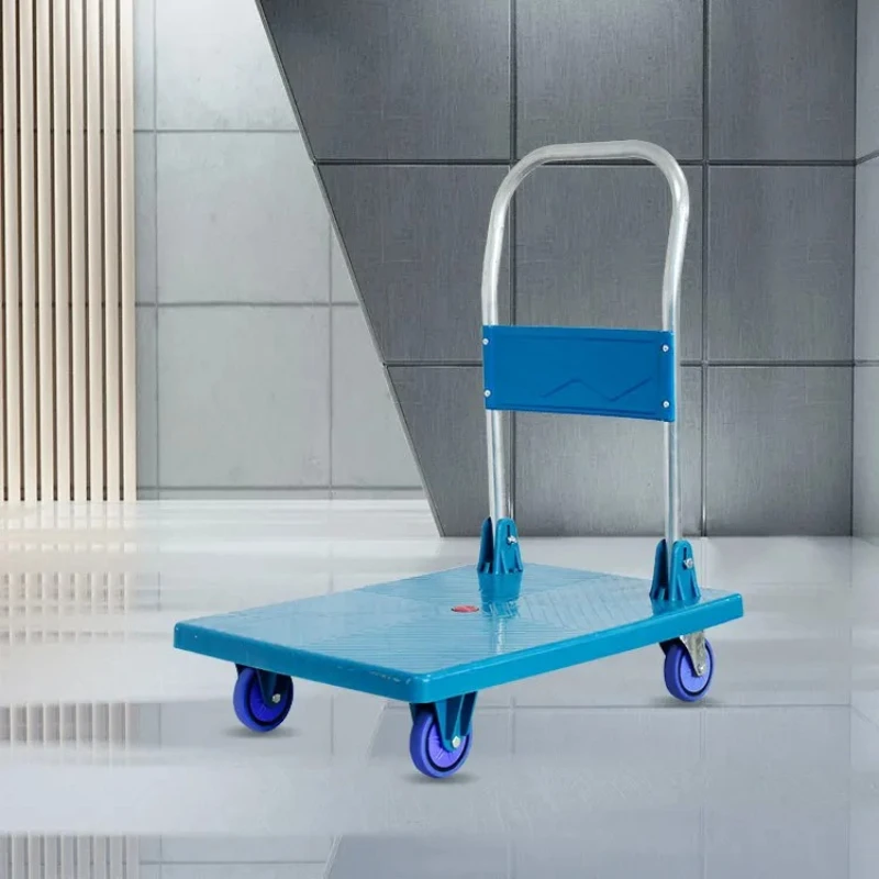 عربة محمولة قابلة للطي عجلات صامتة التعامل مع عربة البضائع شاحنة مسطحة صامتة