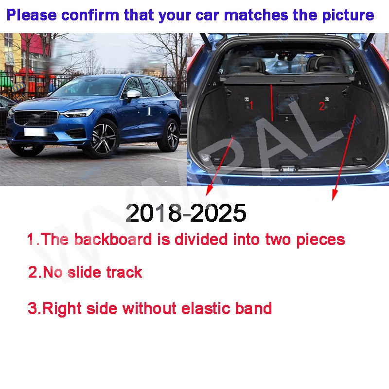 

Для Volvo XC60 2018 2019 2020 2021 2022 2023 2024 2025 коврик для багажника автомобиля на заказ водонепроницаемые коврики для багажника