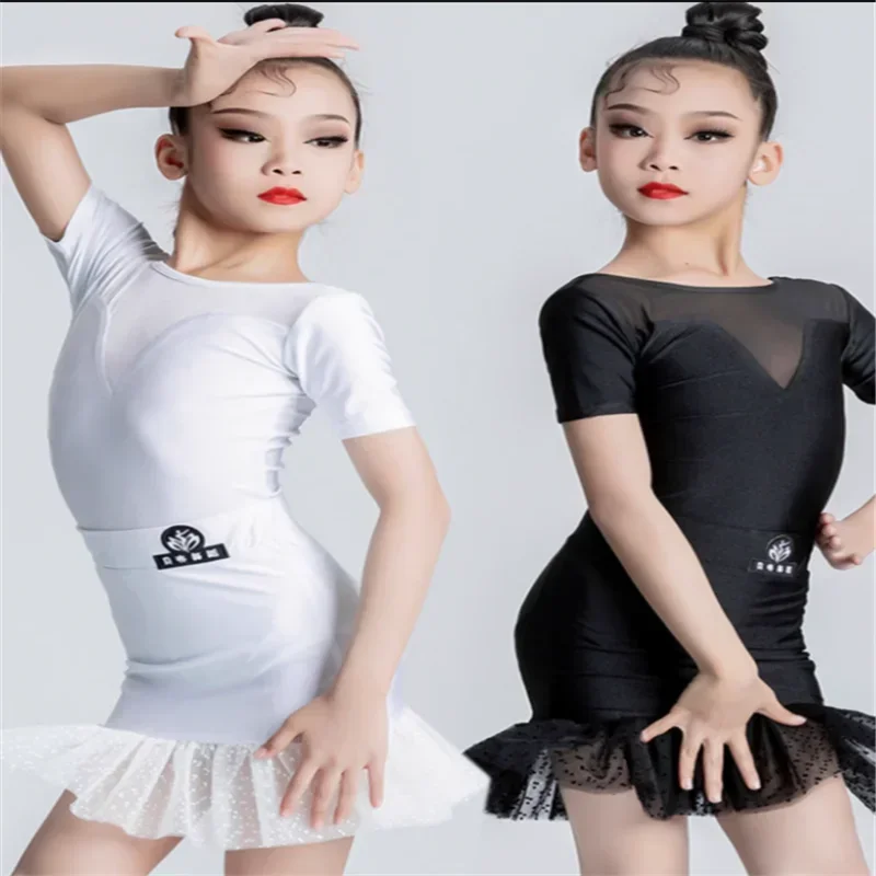 

Детский костюм для латинских танцев для профессиональных соревнований; Большое свободное платье для девочек; Новое детское латинское тренировочное представление