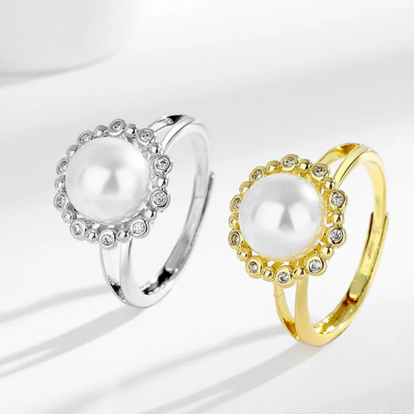 

BEAUTIFUL WHITE PEARL RING SIZE5-10 SILVER