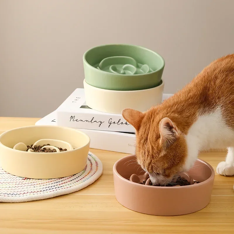 

Dog Bowl Slow Pet Dogs Ceramic Anti-flopping Cat Small Puppy And Anti-choking Food Medium