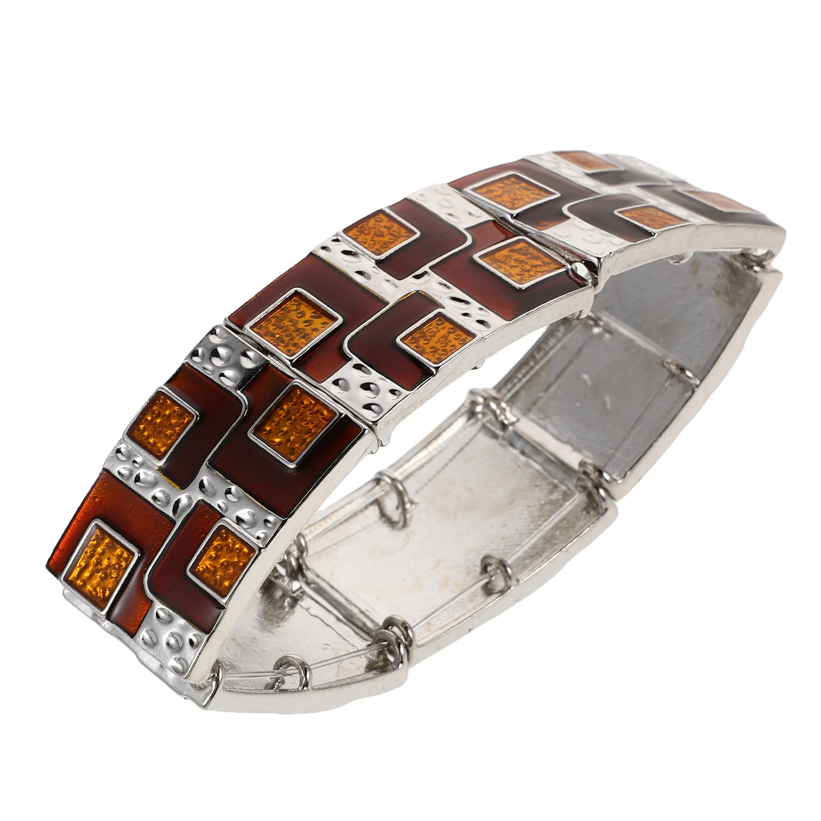 

Vintage Wide Chunky Geometric Elastic Bangle Bracelet Women Statement Metal Stretch Wristband Bohemian Party Daily