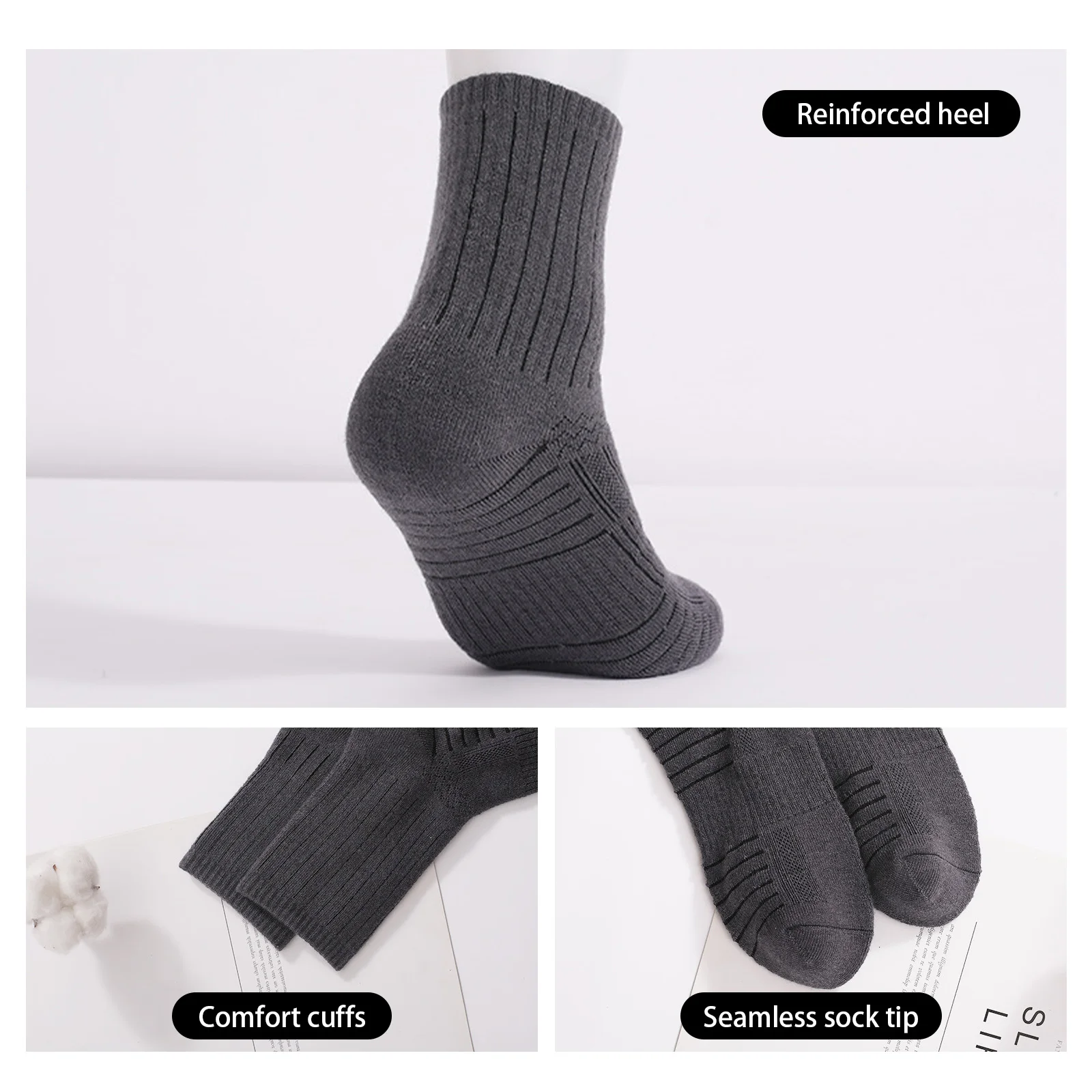 Wear-Resistant Wool Socks Thermal Wool Socks Non-Slip Wear Resistant Breathable Winter Warm Hiking Socks