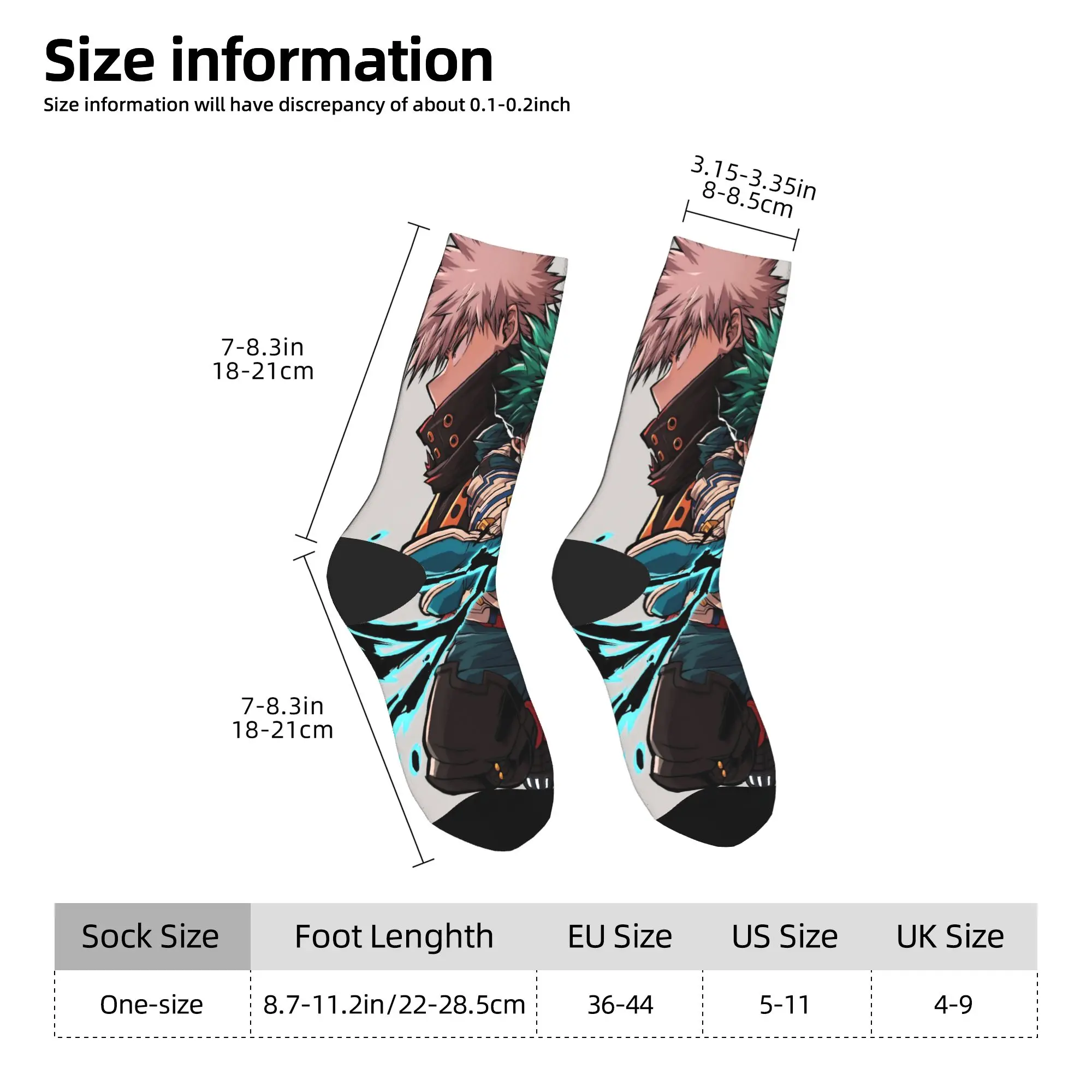 Kaus Kaki My Hero Academia, Kaus Kaki Unik Musim Gugur Anti-Selip untuk Pria, Kaus Kaki Lembut dengan Grafis untuk Mendaki