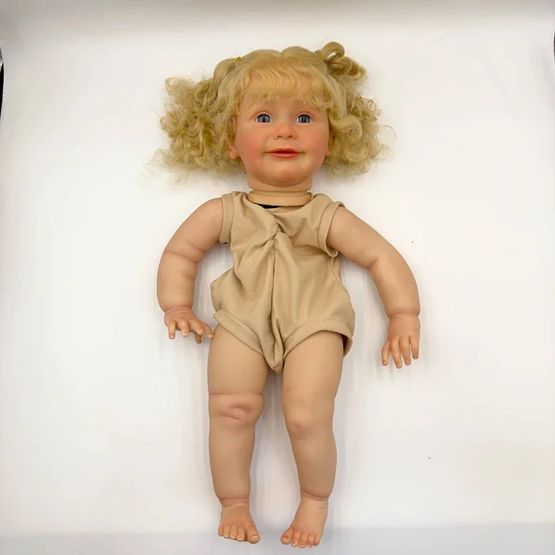 24inch Lifelike zoe Unfinished Reborn Doll kit painted DIY Toy Doll parts with Blond hair