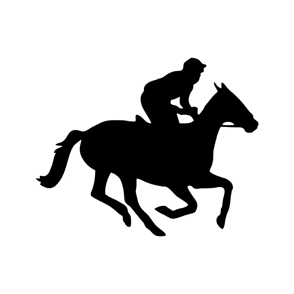 MIGNATIS-Riding Horse Jockey Adhesive Sticker Mural Art Decal For Car Window Loptop Decoration Vinyl Stickers Waterproof Self