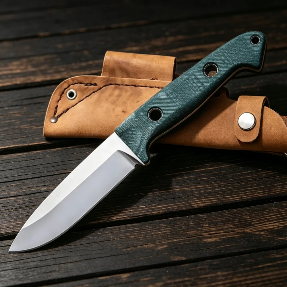 Jungle Rescue 162 Fixed Knife with Sheath D2 Steel Blade G10 Handle Daily Carry Knife Fishing Hiking Tool