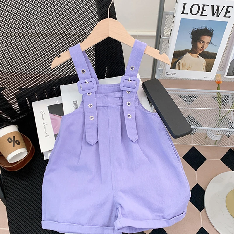 Girls\' Clothing Sets 2023 Summer New Children\'s Fashionable Baby Girl Stripe Sleeveless Tank Top+ Strap Pants Two Piece Set