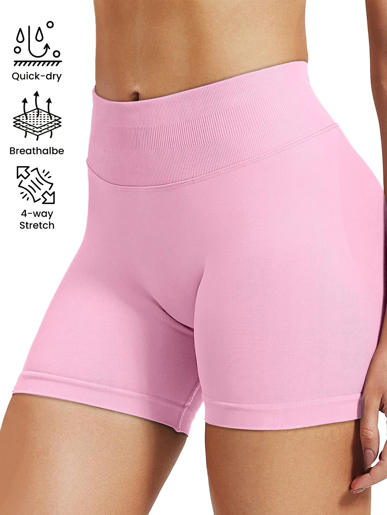 Pilates knit shorts medium intensity training high stretch peach hips no awkward lines casual fitness