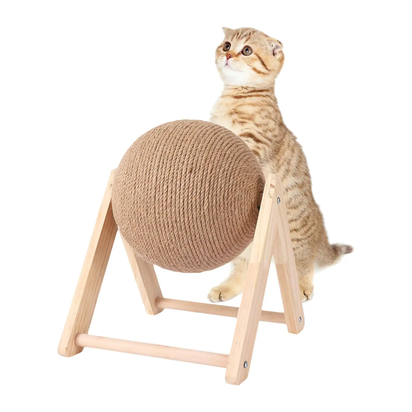 Cat Scratching Ball Exercise Wooden for Pet Supplies 9.84x11.02x9.45 inch