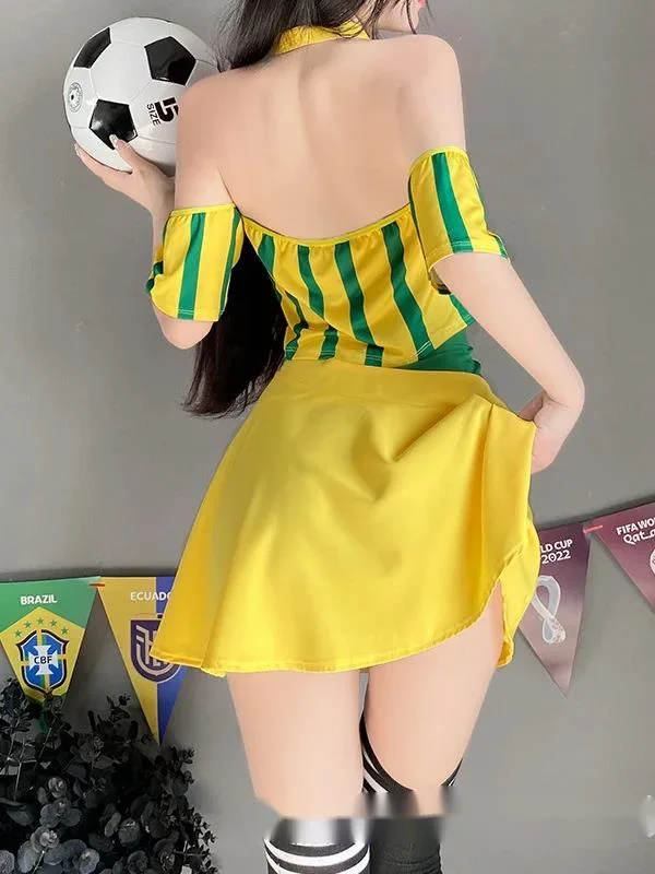 Cute Cosplay Cheerleading World Cup Football Baby Set Dynamic JK Short Skirt Uniform  cute two piece outfits for women summer 6D