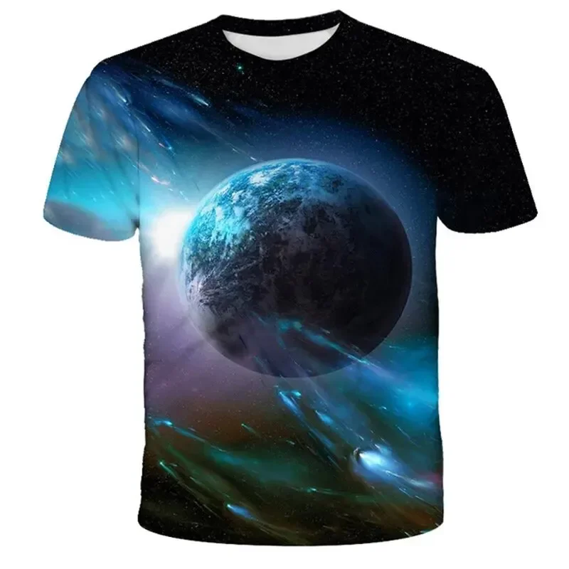 Space Galaxy Planet 3D Print T-Shirts Streetwear Casual Men Women Fashion Short Sleeve T Shirt O-Neck Kids Tees Tops Clothing
