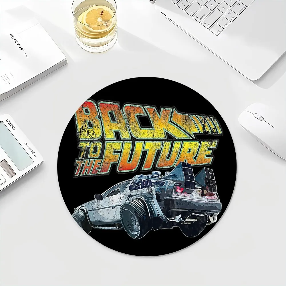 Movie Back To The Future Round Custom Skin Office  Desk Mat Table Keyboard Big Mouse Pad Laptop Cushion Office Desk Accessories