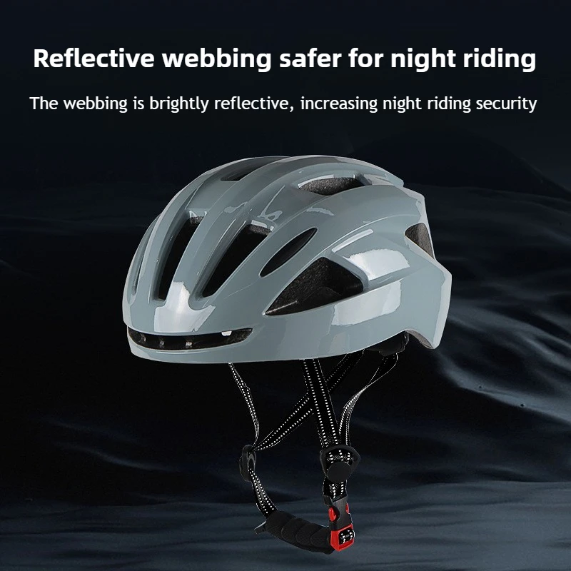Adult Bike Helmet with LED Rear Light, Lightweight and Breathable Bicycle helmet, Fit 58 - 62cm for Cycling