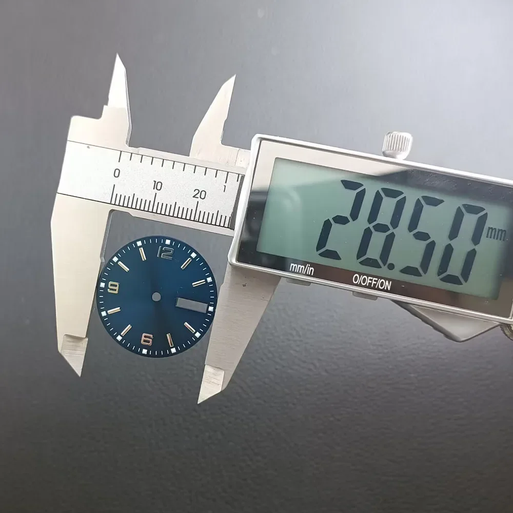 28.5MM dial Dual Calendar Watch Silver/Black/Blue Dial Green Luminous Dial Suitable for NH36 Movement Accessories Watch dial
