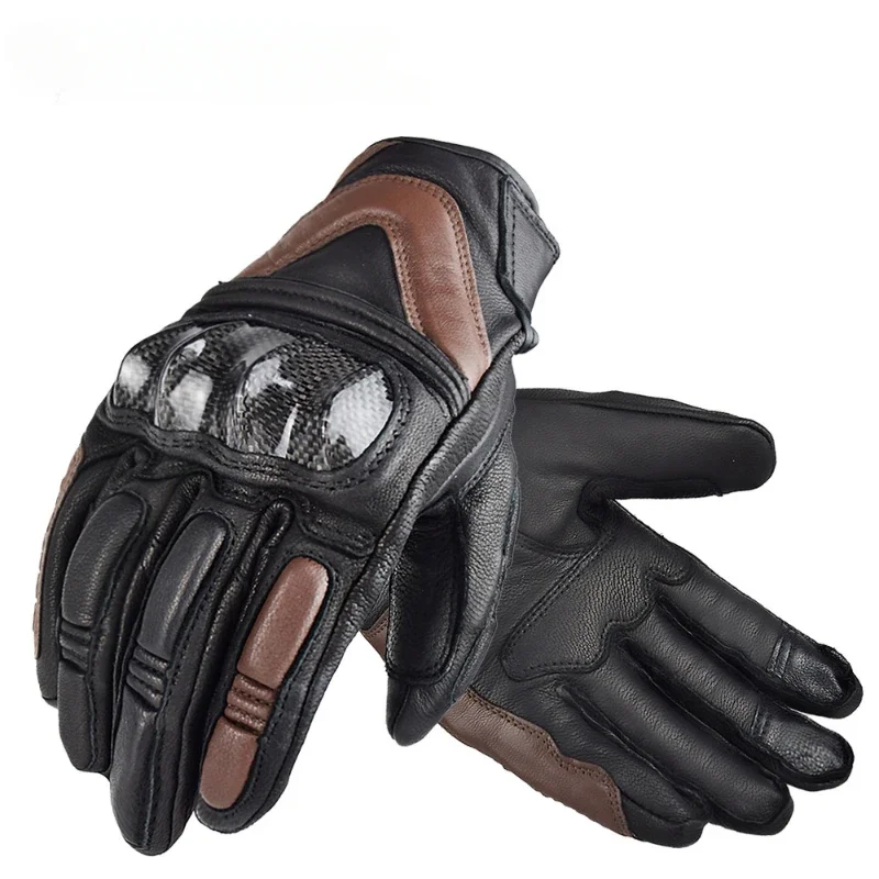 Motorcycle Accessories Vintage Leather Gloves Wear Resistant Outdoor Offroad Riding Windproof Thermal Gloves Motorcycle Items