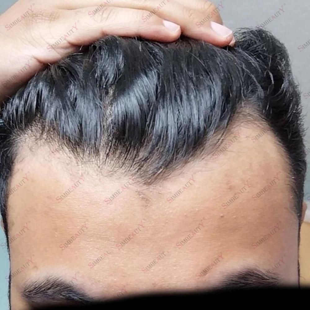 Thinnest 0.02mm Super Thin 90%Density Human Hair Toupee for Man Light Weight 45~50grams 1B65 1B80 Prosthesis Capillary System