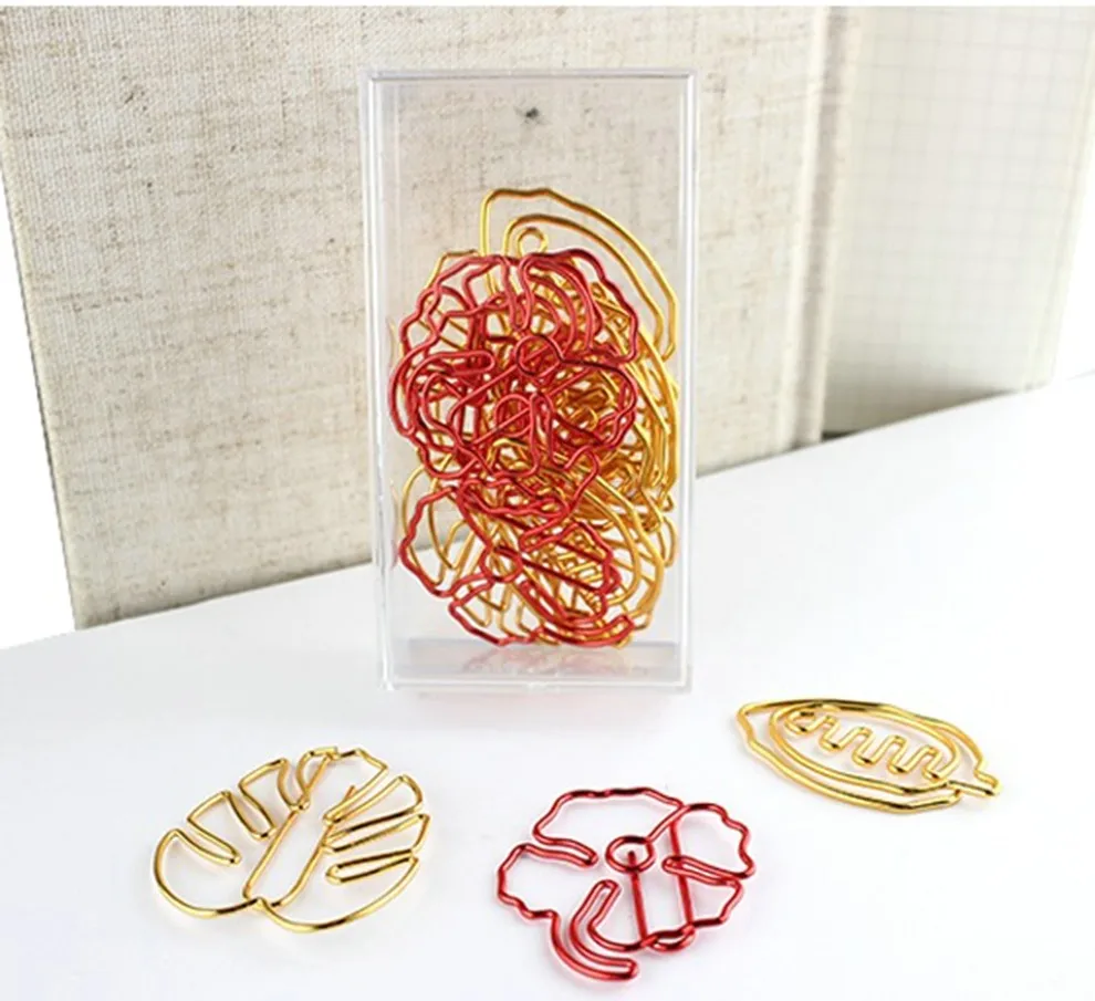 10st Rode Klaver Paperclip Cartoon Paperclip Blad Paperclip Hangende Pin Heldere Kleur Kerst Rode Paperclip