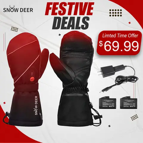 SNOW DEER 오토바이 장갑 방수 가열 Guantes 모토 터치 스크린 배터리 구동 오토바이 레이싱 라이딩 장갑 겨울