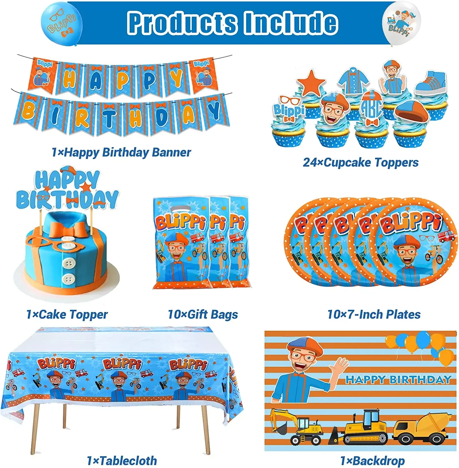 Blippiing Teacher Birthday Party Decorations for Kids Banner Balloons Cup Plate Napkins Tablecloth Gift Bag Party Supply