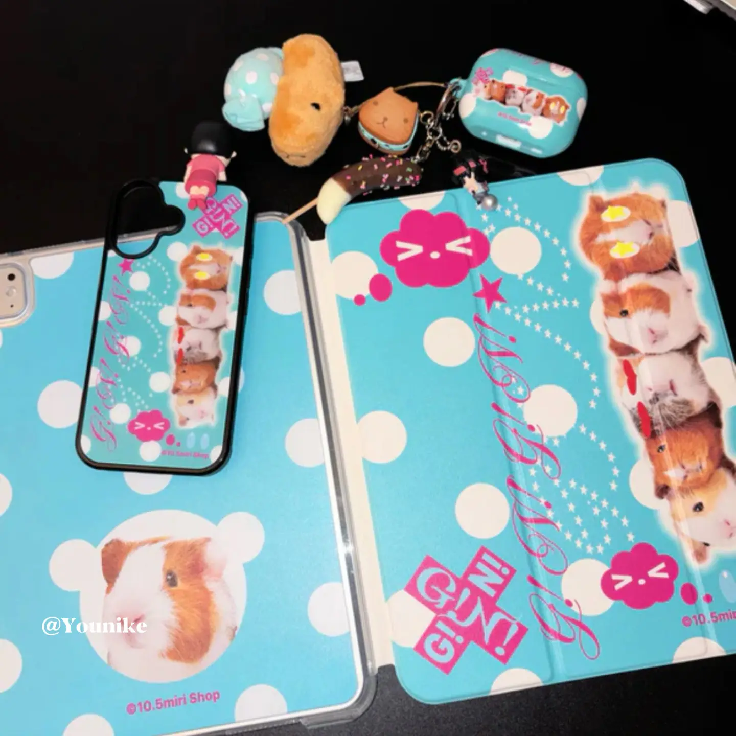 Polka Dots Guinea Pig Cover For iPad 10th 11th Gen 2025 7/8/9 10.2'' Start Case For Air 4 5 6 7 11 For Air 2 9.7 Pro 11 Mini 6 7