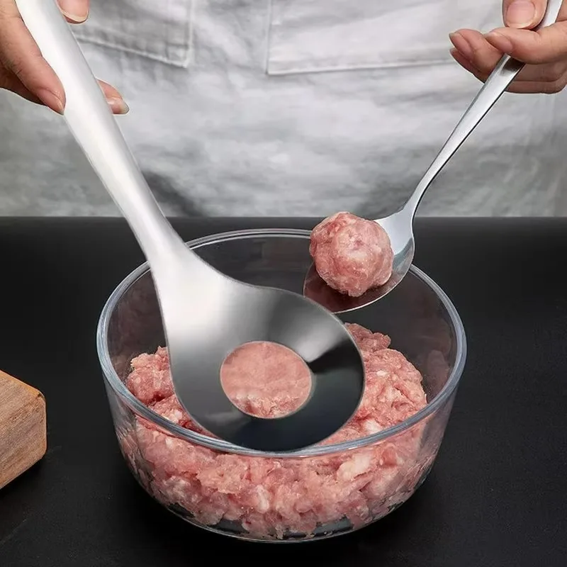 1/10Pcs Stainless Steel Meatball Maker Scoop Meatball Mold Spoon Food Grade Kitchen Tool for Making Meatballs Fish Balls Cooking