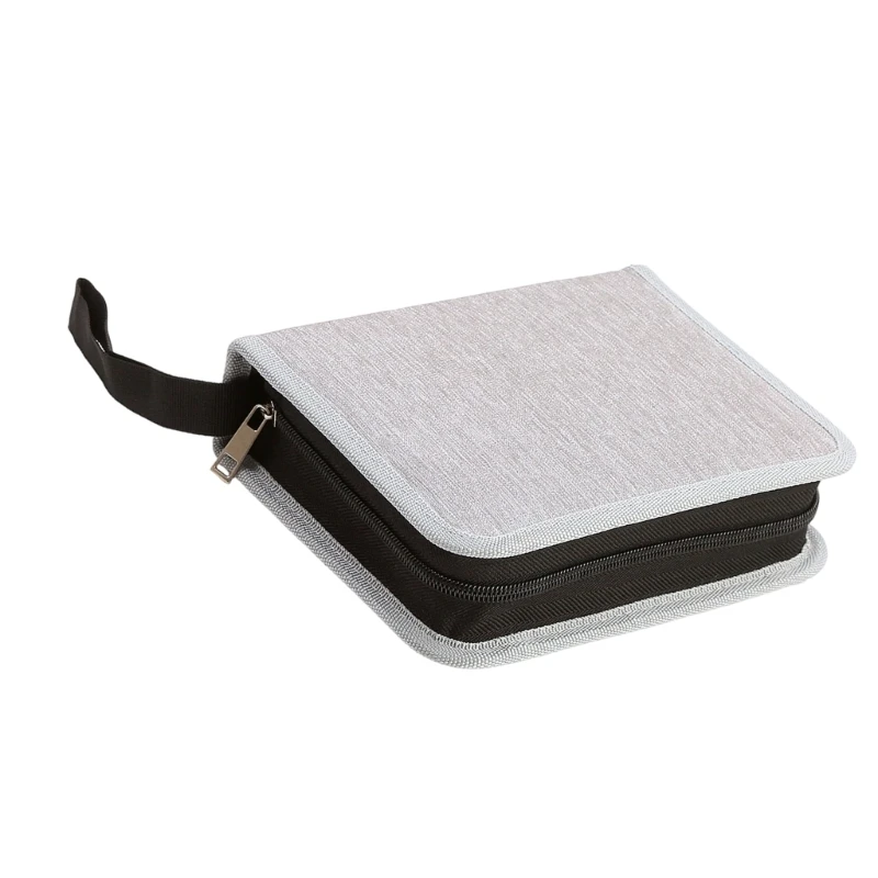  Fabric Pencil Case with Multiple Elastic Slots and Side Carry Loop for Student