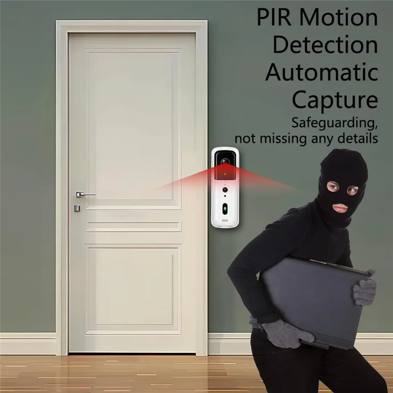 A24U Two-Way Audio Video Intercom Doorbell Camera NO Wifi/APP, PIR Motion Detection, Timbre Con Camara Para Puerta Inalambrico